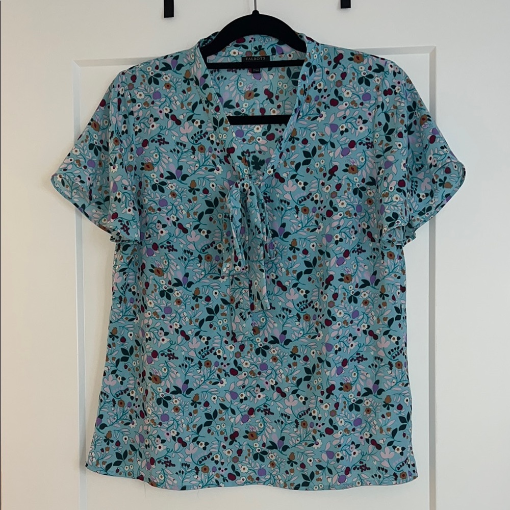 Talbots Tie Neck Blouse